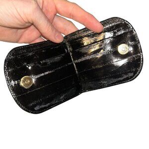Eel Skin black vintage bi fold card money holder wallet